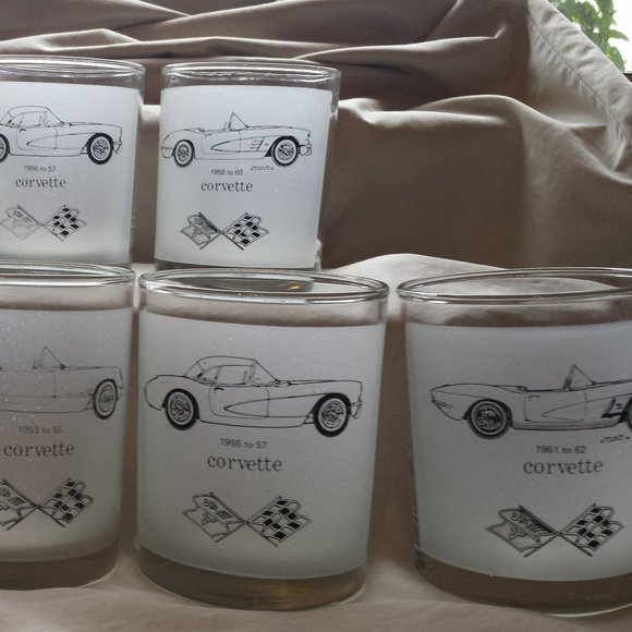 CORVETTE FROSTED GLASS TUMBLERS - Picture 2 of 10